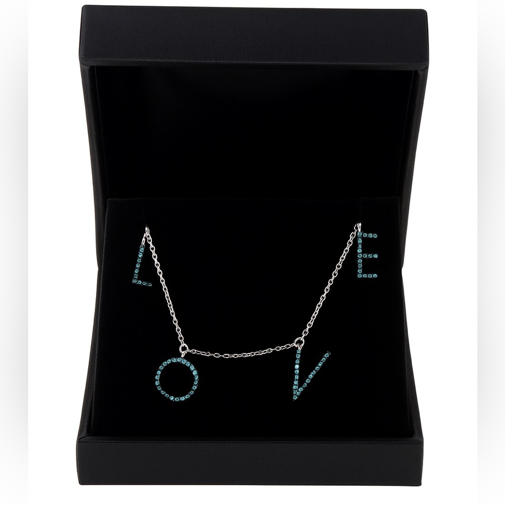 LOVE Blue & Sterling Silver 💙🩶 Alphabet Necklace